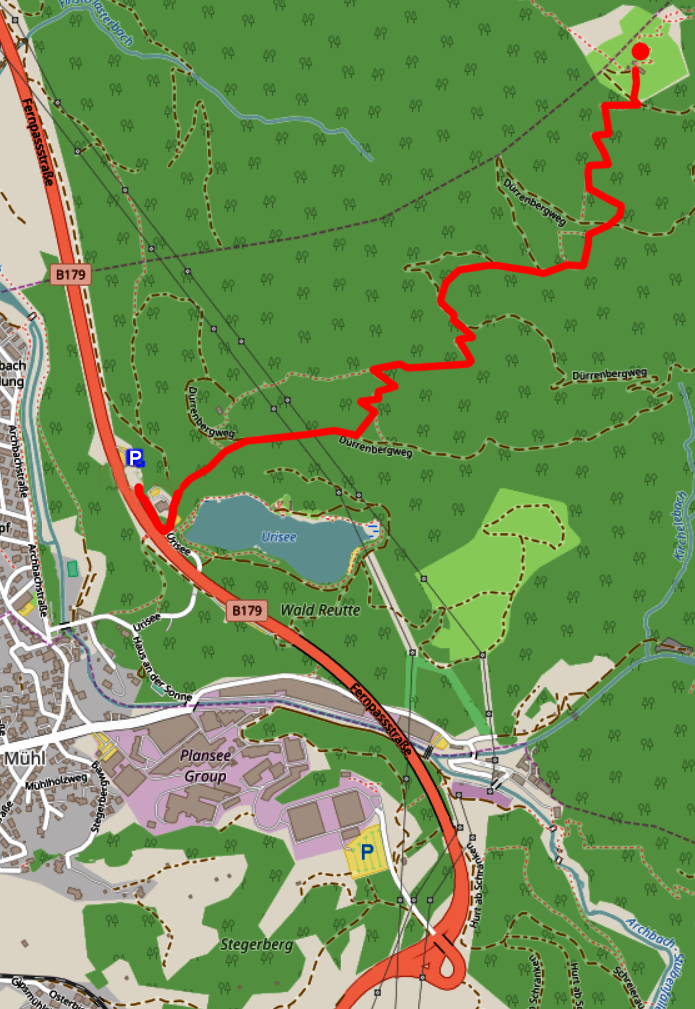 Map to the D&uuml;rrenbergalpe